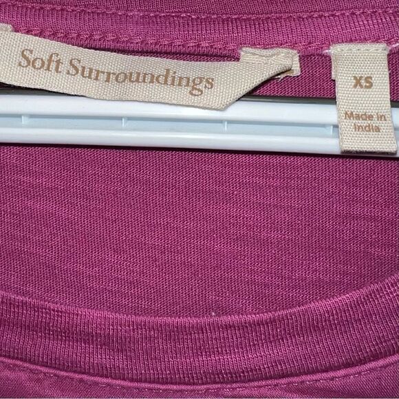 Soft Surroundings Grape colored embroidered long sleeve top/tunic - Picture 5 of 6
